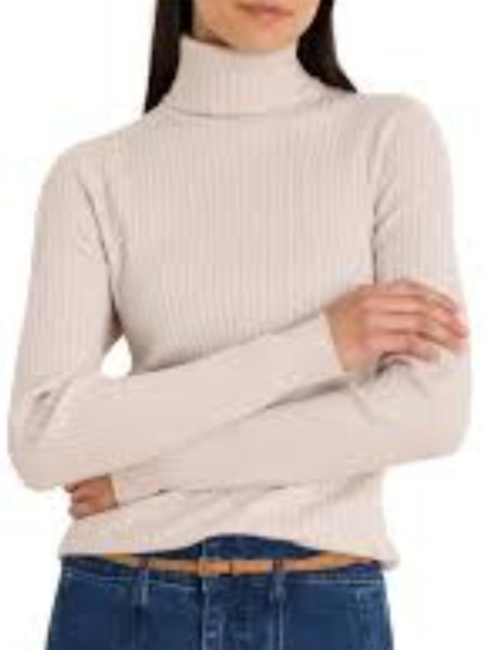 Turtleneck for women Ribbed Wool Sweater Long Sleeve Comfortable body fit